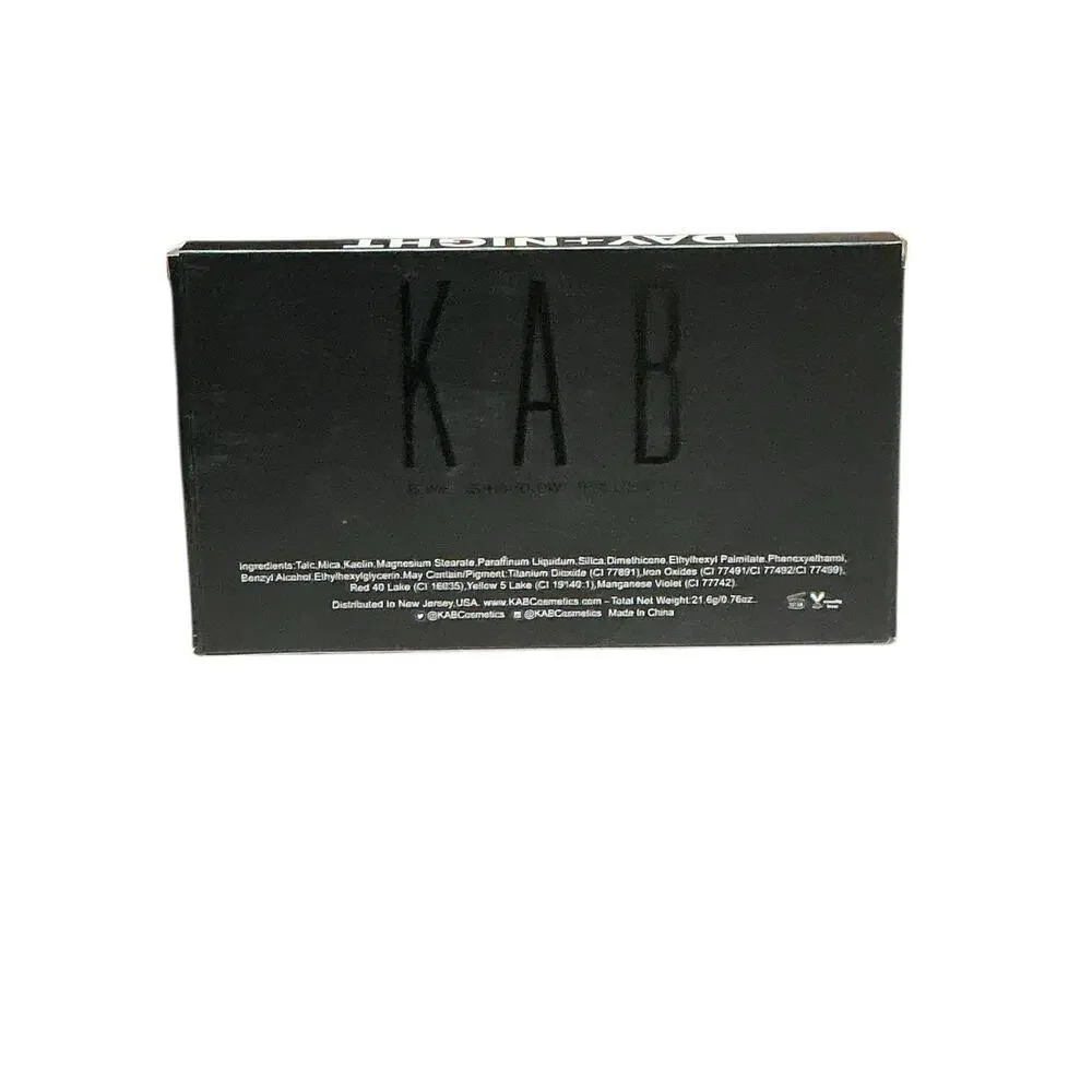 KAB Cosmetics Day + Night Eyeshadow Palette Neutral & Glam Tones Brand New